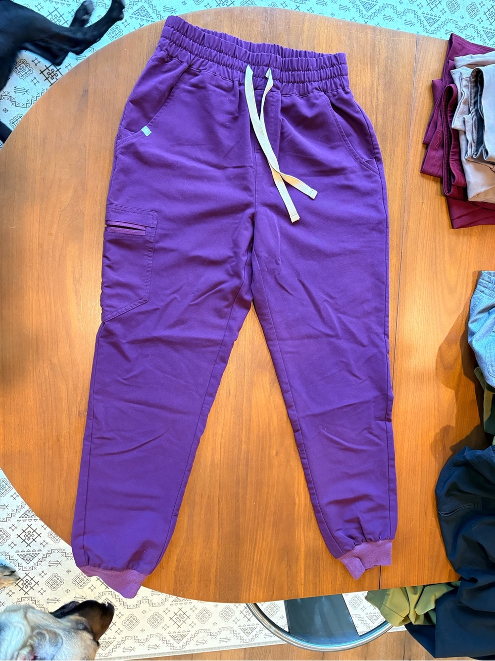 Figs women’s  Purple Drawstring Cargo Joggers